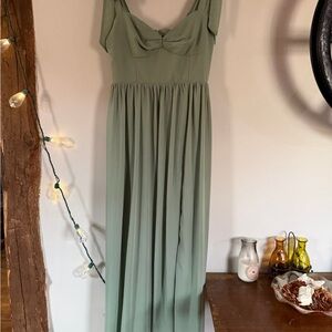 Lulu's Sage Green Maxi Dress